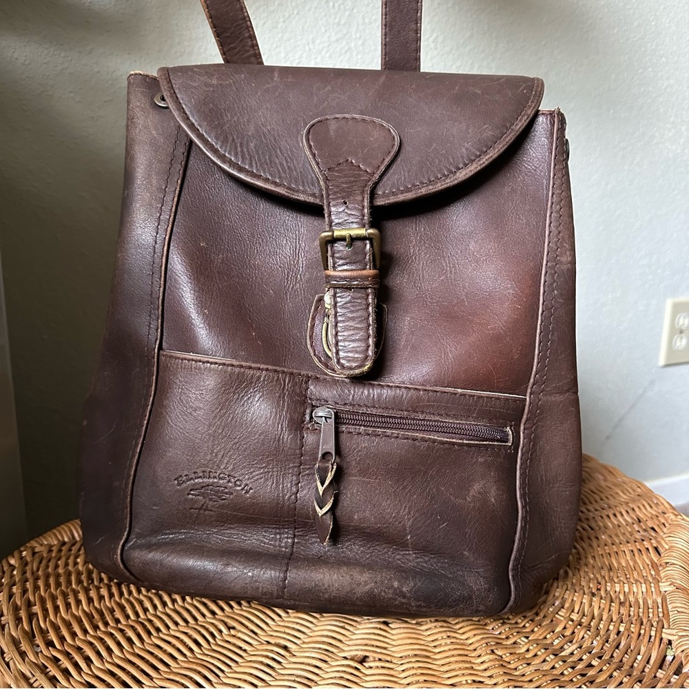 Vintage Ellington Leather Convertible Backpack/Rucksack